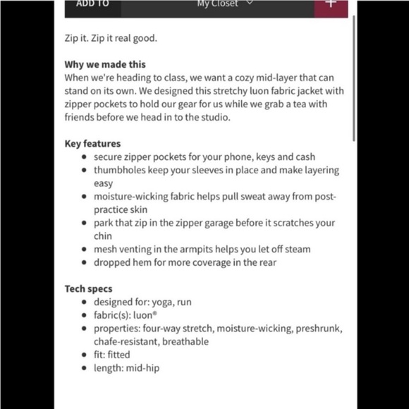 LULULEMON Camo Jacket Size: 2 - Picture 5 of 5